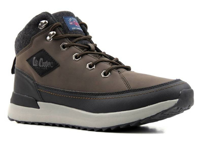 Teplé pánské kotníkové boty se silnou podrážkou - LEE COOPER LCJ-21-01-0532M, hnědé