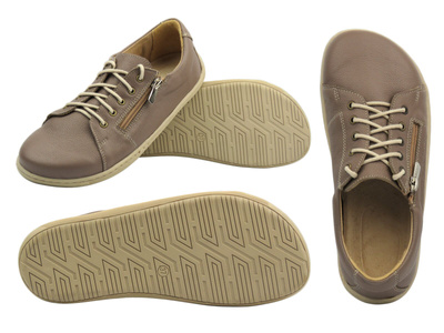 BareFoot dámské minimalistické polobotky khaki Helios Komfort 436