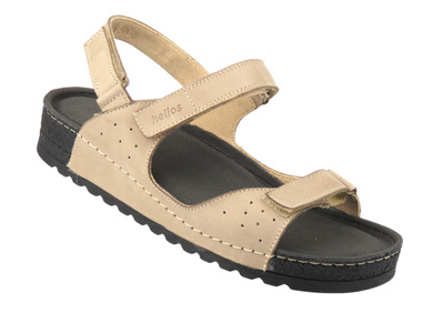 Pohodlné, extra široké dámské sandály z pravé kůže, Helios Comfort 173, béžové
