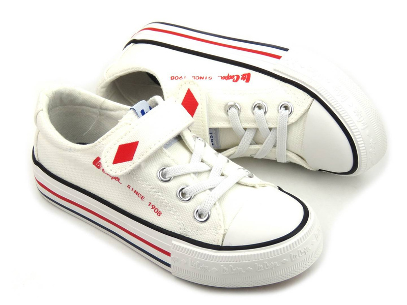Dětské tenisky na suchý zip - LEE COOPER LCW-22-44-0804K, bílé