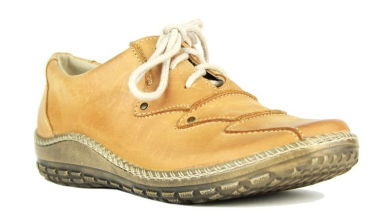 Pohodlná dámská obuv se šněrováním - Helios Komfort 608-2, světle hnědá