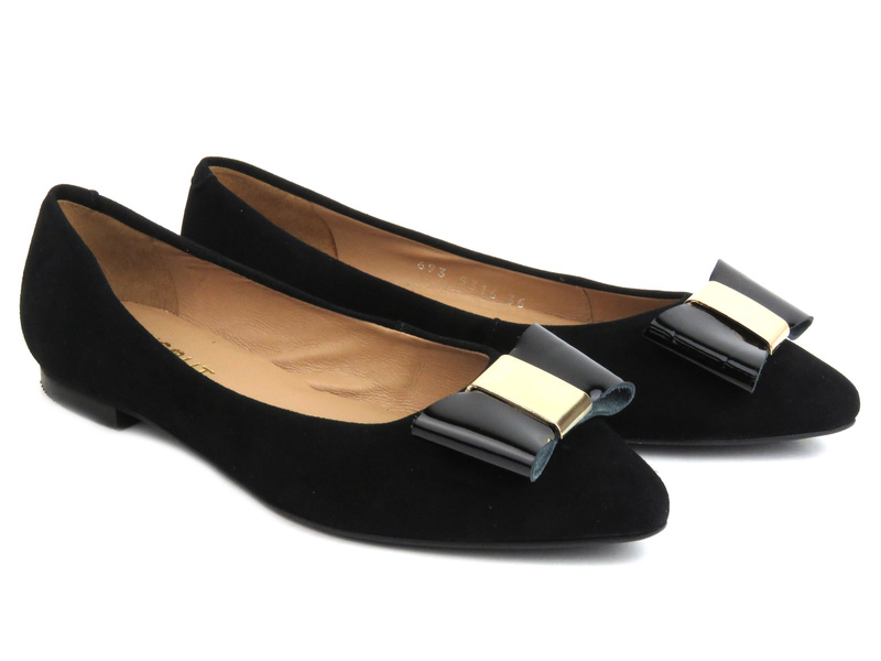 Dámské balerínky s koženým interiérem - Eksbut 29-5316-136/121, černé