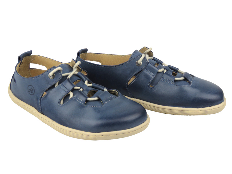 Barefoot dámské minimalistické kožené polobotky Helios Komfort 438B, tmavě modré