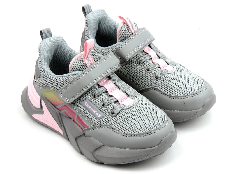 Tenisky, sportovní obuv pro dívky - AMERICAN CLUB AA 27/22, šedá