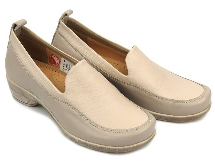 Dámská kožená polobotka - GALANT 1026, béžová