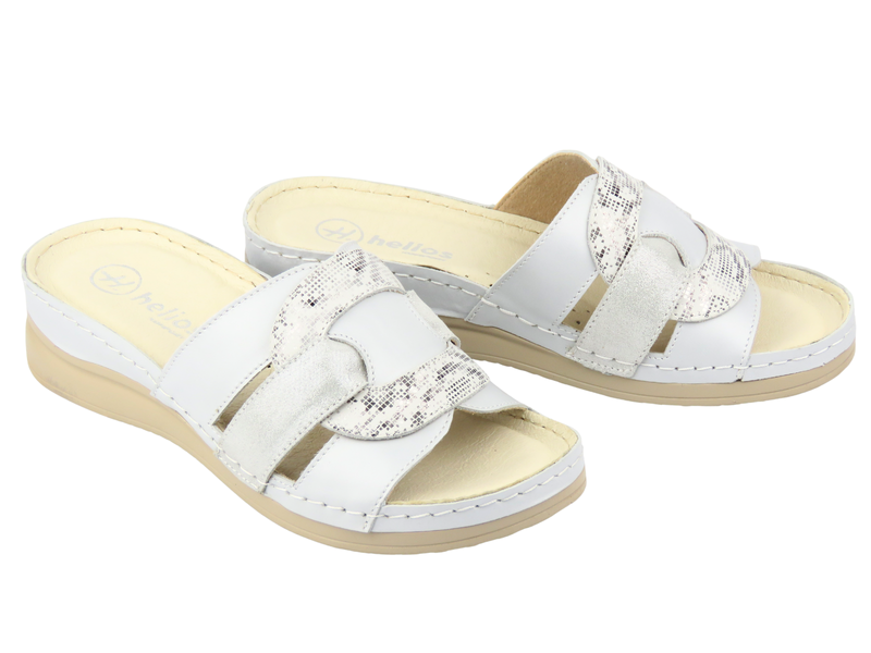 Pohodlné, měkké dámské žabky HELIOS Comfort 162, stříbrné