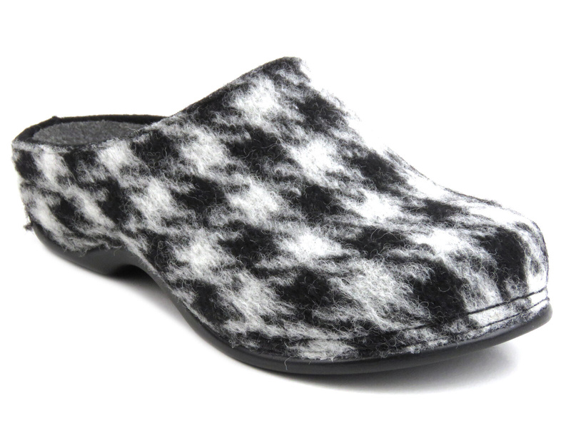 Dámské plstěné pantofle - BERKEMANN 01044-040 Fabia, černá a šedá