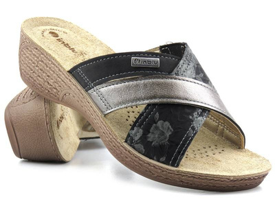 Dámské žabky se třemi pruhy - Inblu GL-38, černé