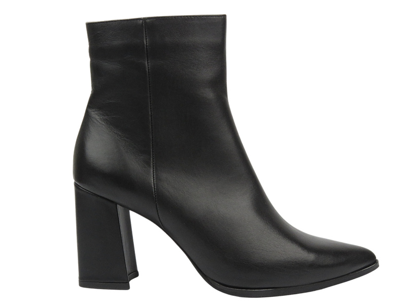 Elegantní dámské kotníkové kozačky na vysokém podpatku - VENEZIA L006LEBLOBB034, černé se zipem