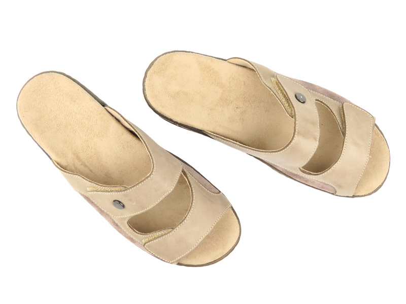 Pohodlné dámské pantofle Helios Comfort 160, béžové