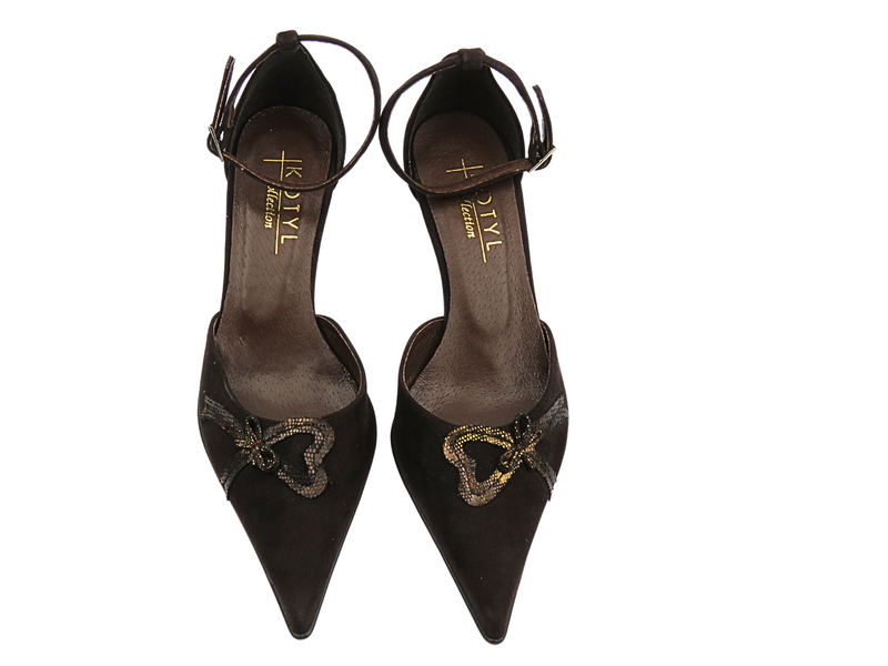 Hnědé lodičky na podpatku – KOTYL 271