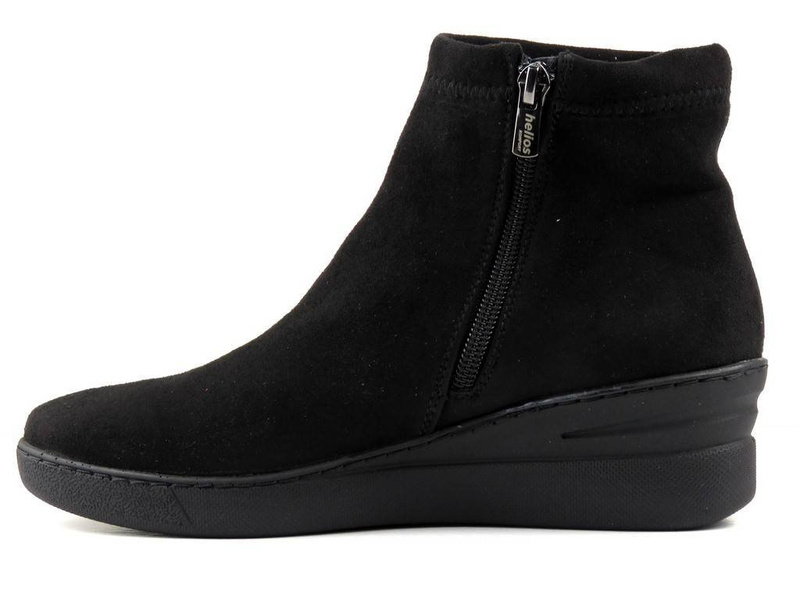 Elastické dámské kozačky na klínku - HELIOS Komfort 506-2, černé