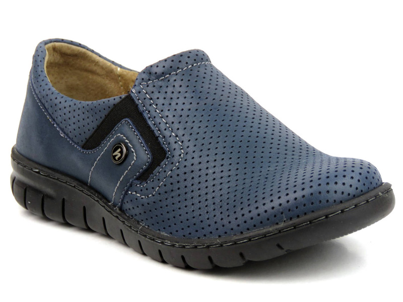 Pohodlné dámské nazouváky - Helios Komfort 329, tmavě modrá