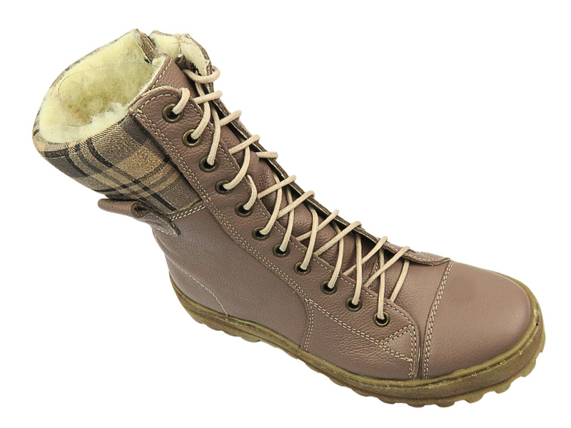 Dámské kožené návleky - HELIOS Comfort 611, khaki