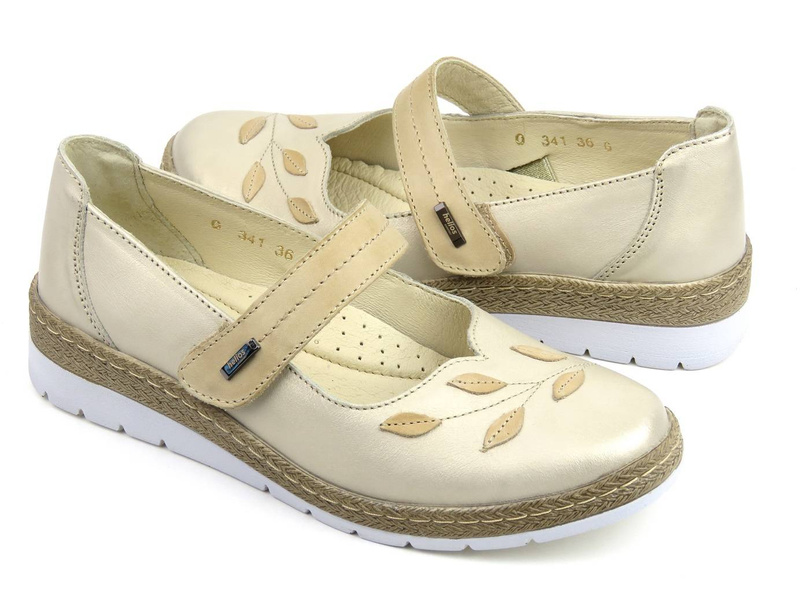 Kožená dámská jarně-letní obuv - HELIOS Komfort 341S, zlatá