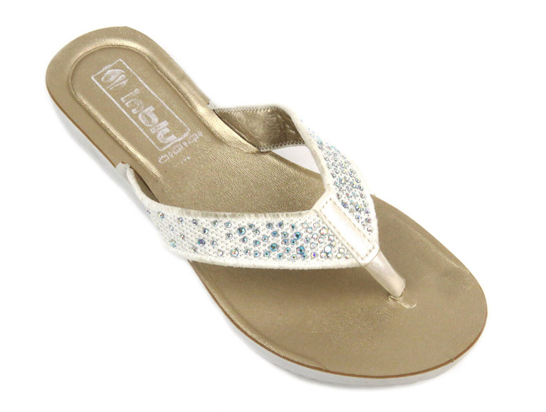 Dámské žabky se zdobením - INBLU MILA, bílé