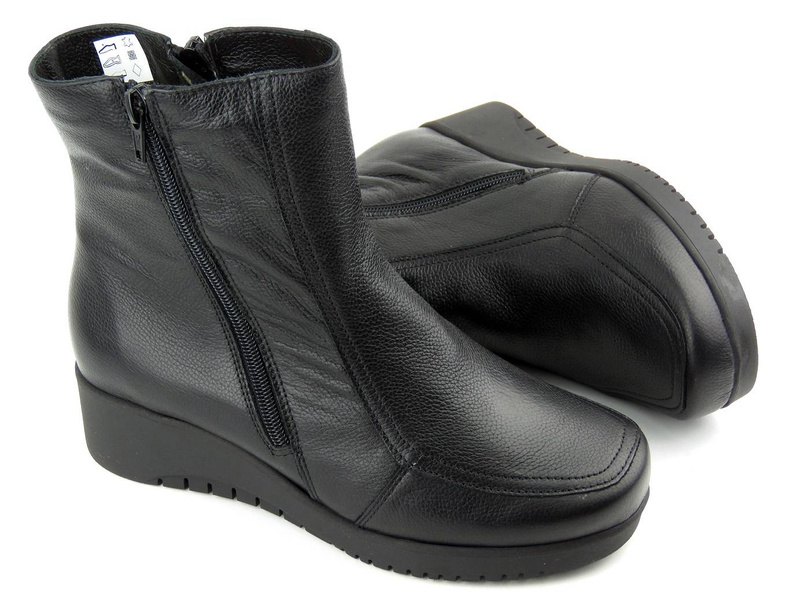 Pohodlné dámské kozačky zateplené vlnou - WASAK 0404, černé