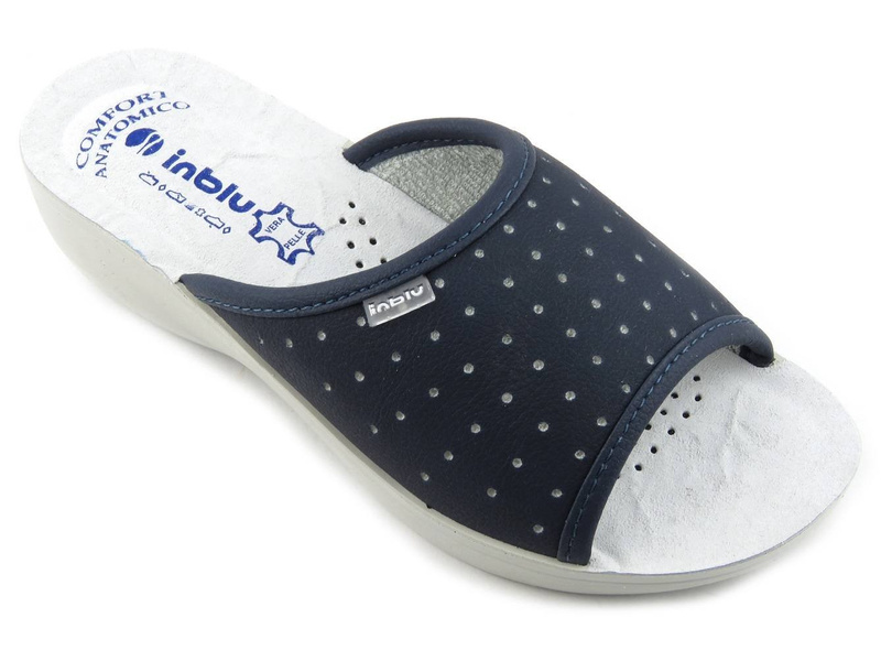 Dámské žabky s prolamovaným svrškem - INBLU PL-45, tmavě modrá