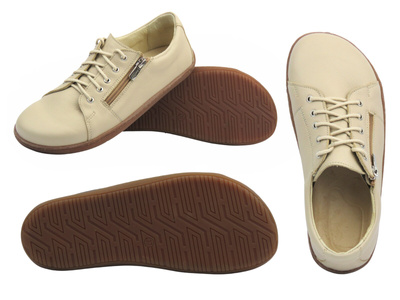 Barefoot dámské minimalistické polobotky ecru Helios Komfort 436