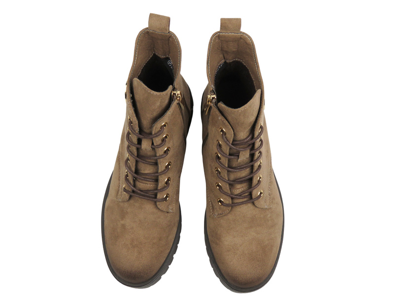 Béžové zateplené dámské kotníkové boty Potocki 25-12672