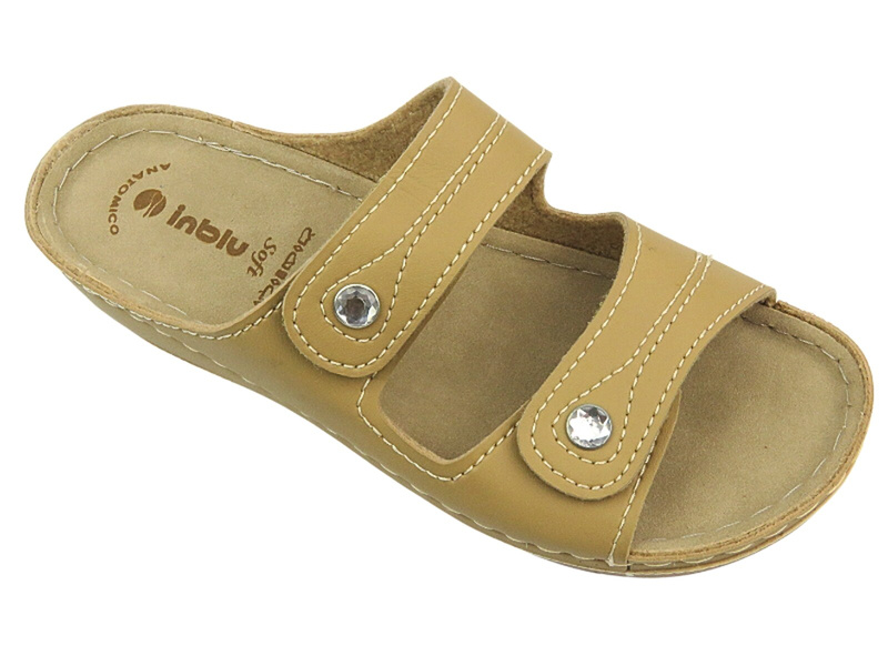 Pohodlné dámské pantofle INBLU MV-89, béžové