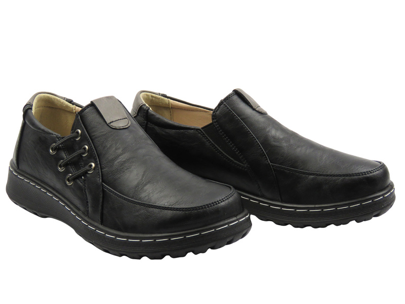 Nazouvací dámské polobotky Potocki 25-90338, černé