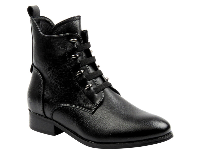 Dámské černé zateplené kotníkové boty - Potocki 25-12665