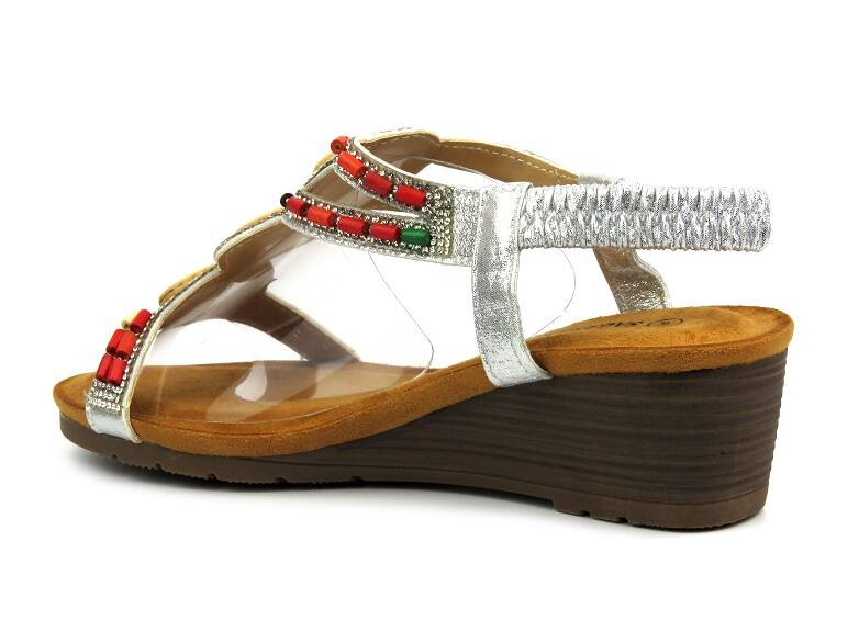 Dámské sandály - Sabatina TMF2023W-0256-K, STŘÍBRNÉ