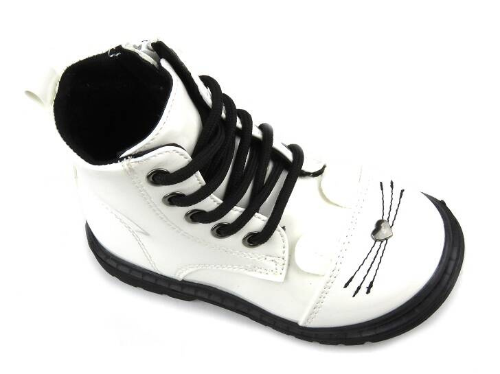 Teplé kozačky, dětské kozačky - Miss E 21DZ23-4309, bílá