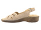 Dámské kožené pantofle s nastavitelnými pásky HELIOS Comfort 186, Cappuccino