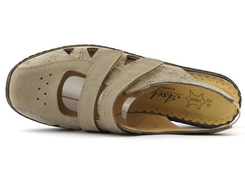 Pohodlné dámské sandály šíře G 1/2 - Axel 2498, béžové