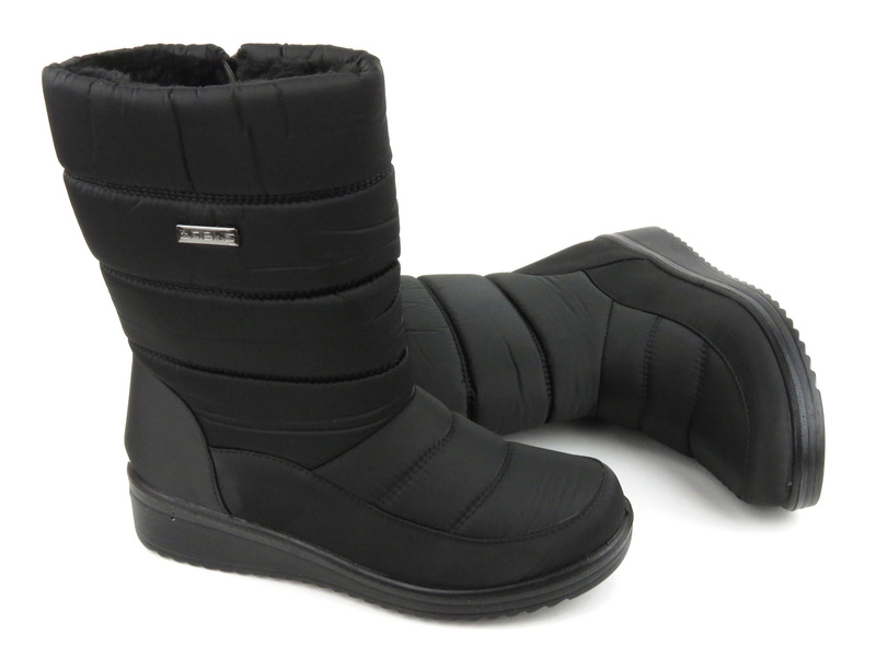 Vysoké dámské sněhule na zip - NOVINKY 22SN26-5028, černé