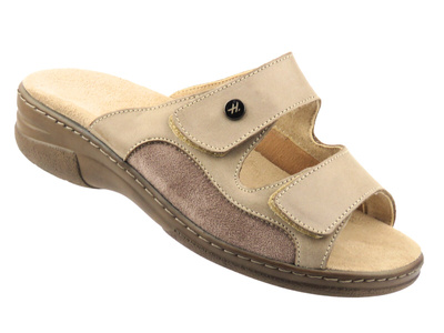 Pohodlné dámské pantofle Helios Comfort 160, béžové