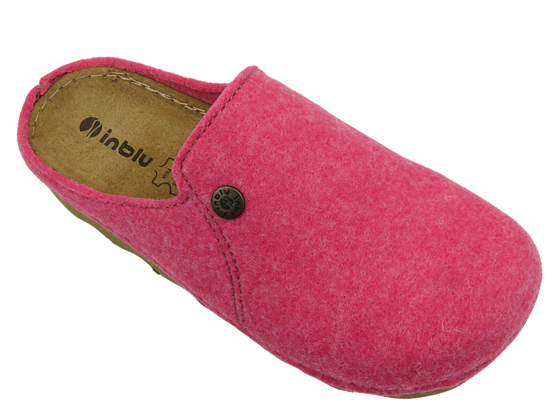 Dámské růžové plstěné pantofle Inblu DK-12 s korkovou podrážkou