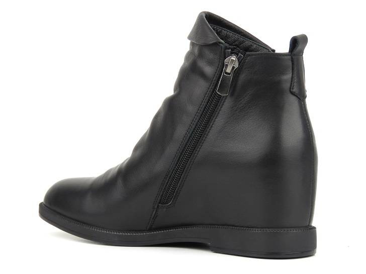 Kožené dámské kozačky na klínku - Venezia 3534 R001, černé