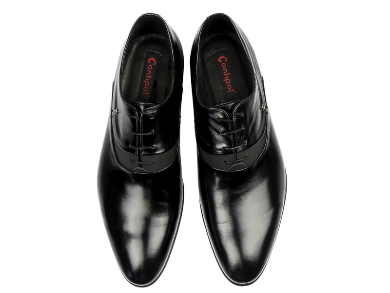 Elegantní pánské polobotky z pravé kůže Conhpol C00C-6714-0927-00S01, černé