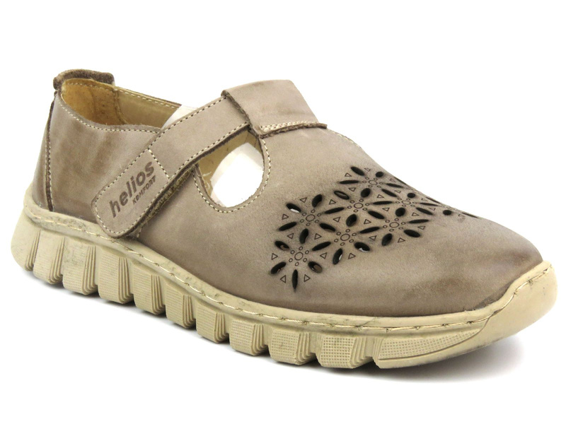 Dámská jarní kožená polobotka - Helios Comfort 421, béžová