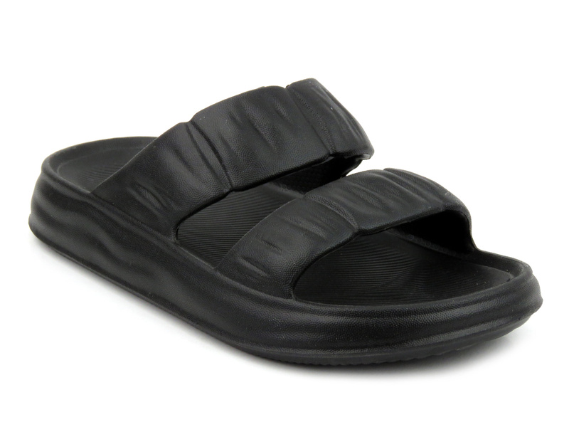 Dámské pěnové žabky se dvěma pásky - Realpaks F-620, černé