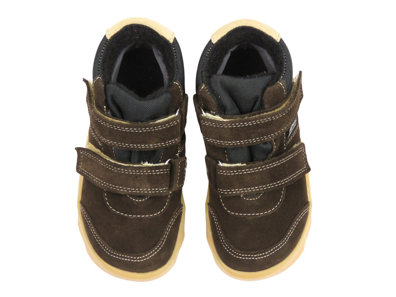 Dětské kotníkové boty, polobotky na suchý zip – Jamet 1124, hnědé