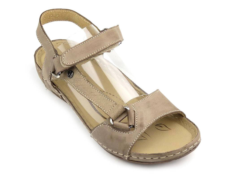 Kožené dámské sandály polské značky HELIOS Komfort 249, béžové