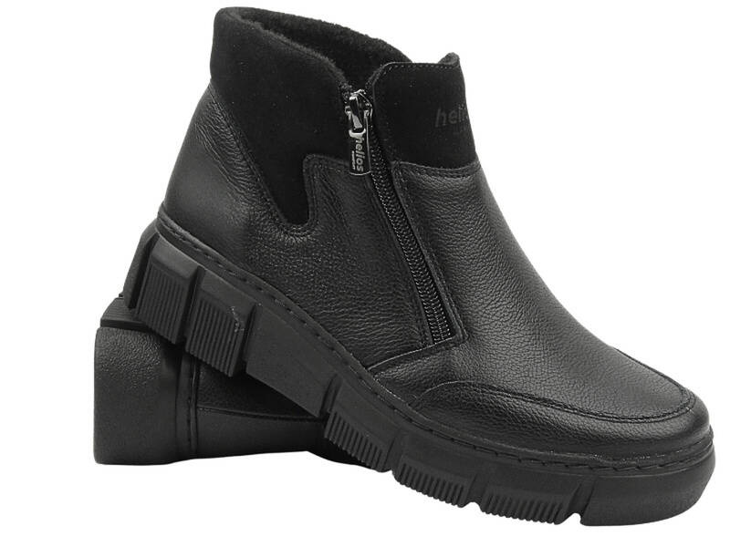 Dámské lehké pohodlné boty - HELIOS Comfort 593 Black 2 se zipem