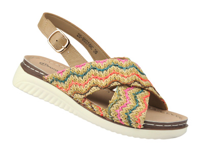 Pohodlné dámské sandály Potocki 26-90374, multicolor – lehké a stylové na léto