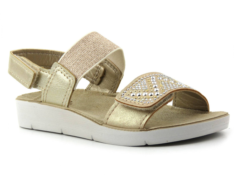 Dětské sandály s koženou stélkou - BEFADO 068Y002, platina