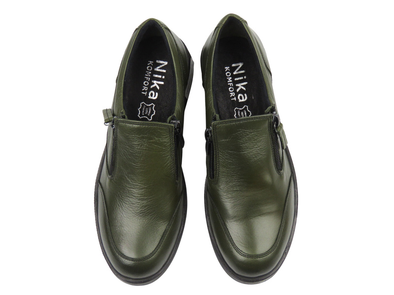 Stylové dámské polobotky Nika Komfort 0639-25036, khaki