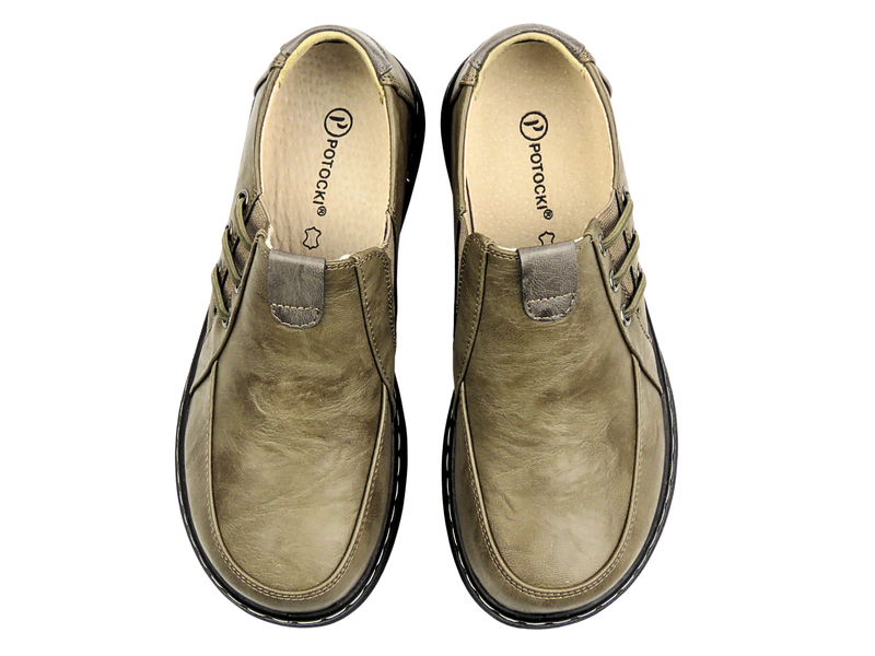 Nazouvací dámské polobotky Potocki 25-90338, khaki