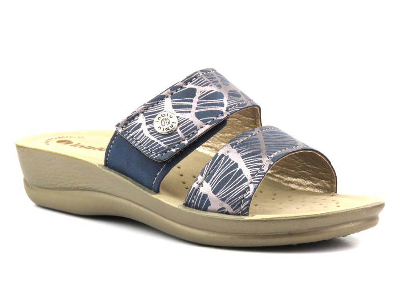 Pohodlné dámské pantofle na suchý zip - INBLU VR-60, modré