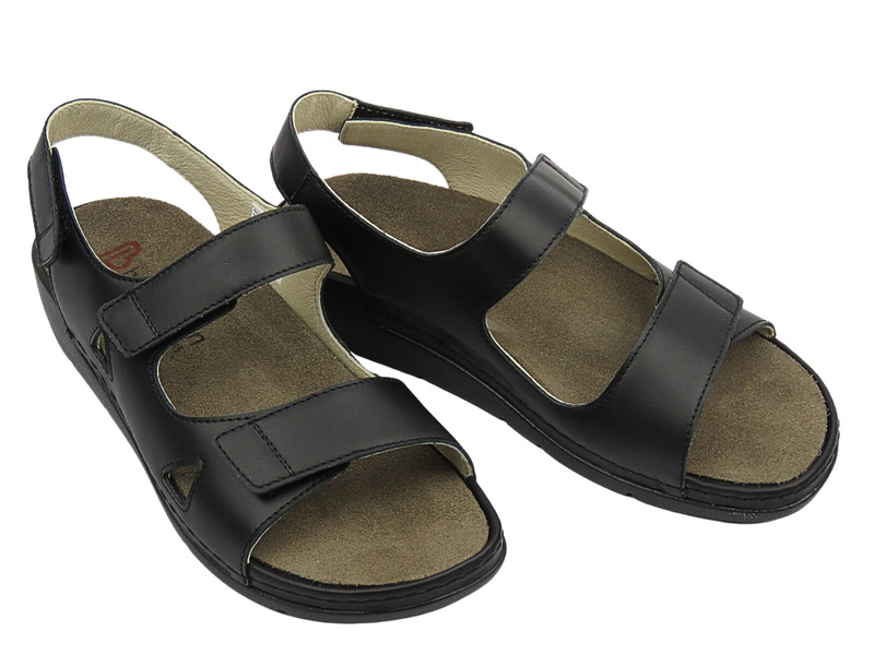 Dámské sandály na suchý zip Berkemann černé Leona 01468-071