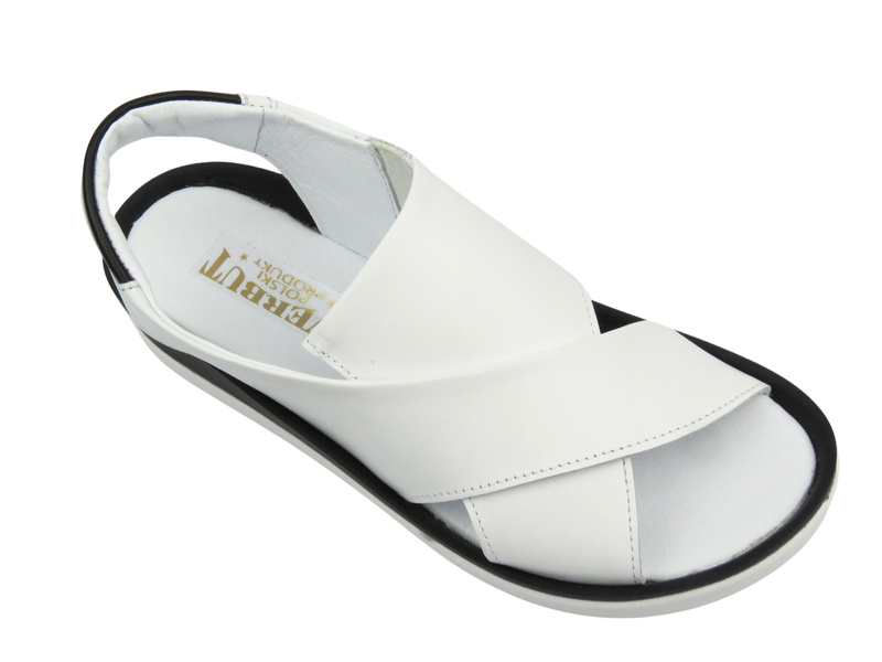 Dámské kožené nazouváky - Werbut Krzyżak, bílé