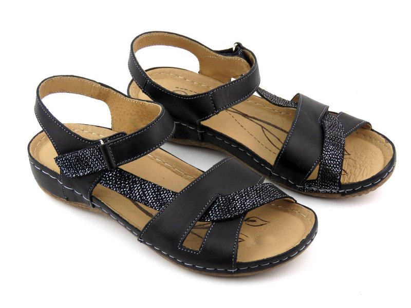 Pohodlné dámské sandály polské výroby - Helios Komfort 246, černé