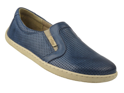Pohodlné dámské barefoot polobotky z přírodní kůže Helios Komfort 468, tmavě modré